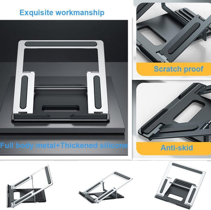 Laptop Stand-Ventilated Adjustable Computer Holder Desktop Notebook Stand for Macbook Air Pro, Dell XPS, Fits up to 13-16'' Laptop(Silver)