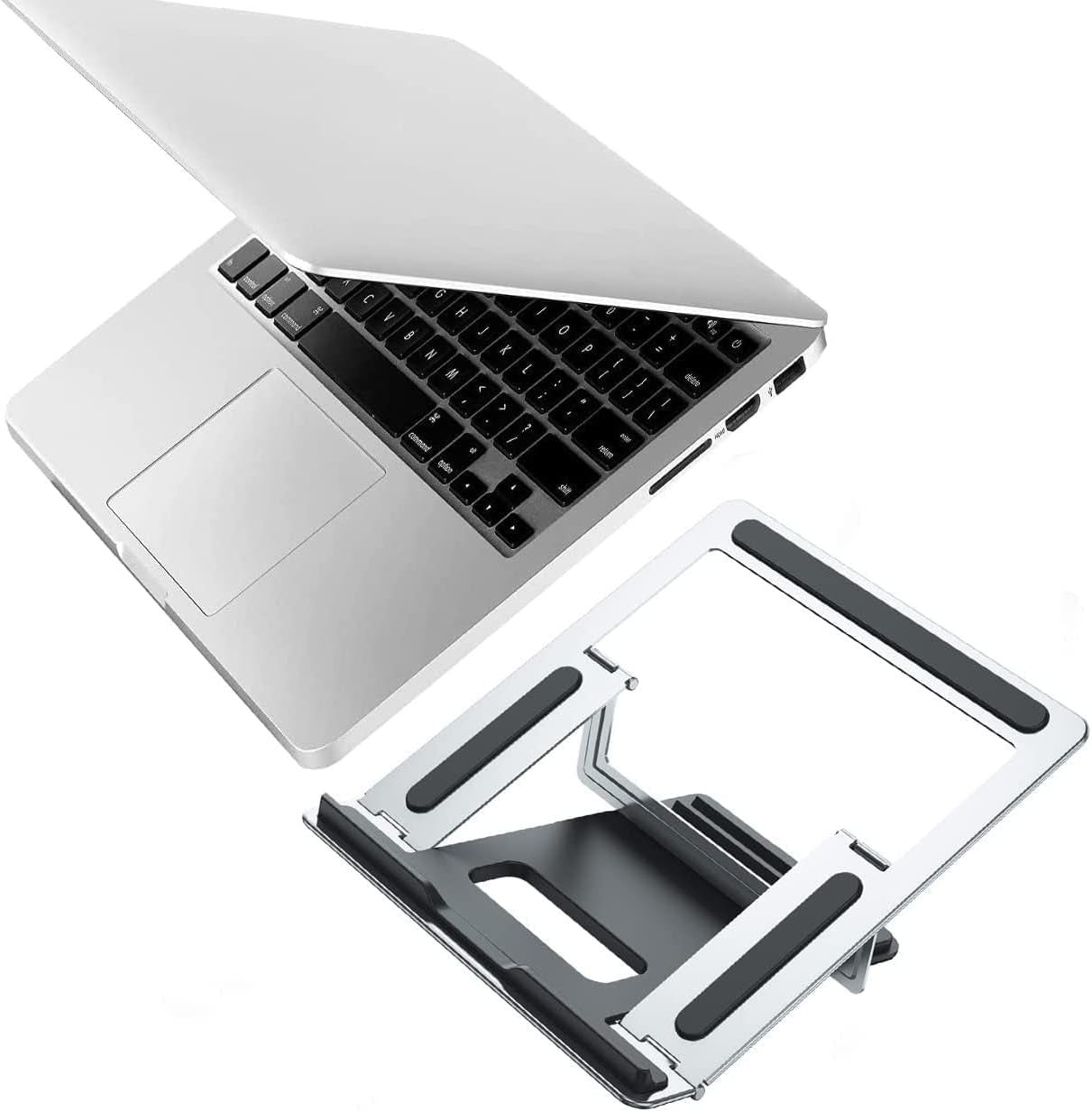 Laptop Stand-Ventilated Adjustable Computer Holder Desktop Notebook Stand for Macbook Air Pro, Dell XPS, Fits up to 13-16'' Laptop(Silver)